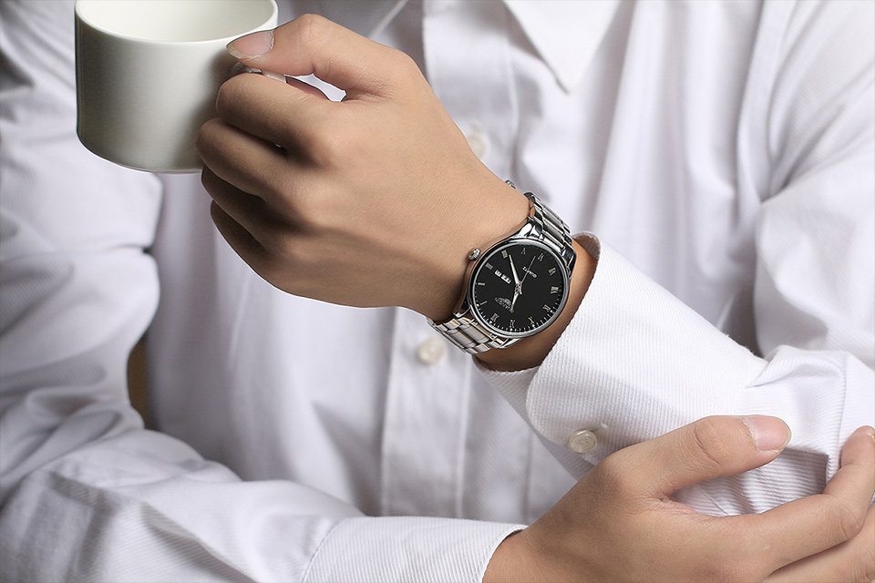 冠琴正品男士防水时尚夜光石英表 冠琴瑞宏国产腕表