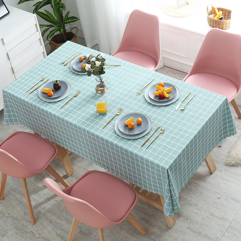 少女心格子北欧轻奢ins风网茶几垫 怡沁园桌布
