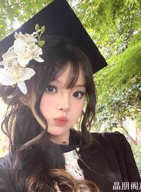 学士帽装饰仿真蝴蝶兰发夹毕业季
