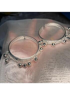 小众设计苗银手工刻花铃