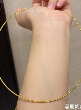 黄金色万能穿吊坠项圈记忆钢圈
