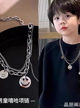 儿童项链时尚潮个性女童可爱小熊卫衣链ins男童嘻哈配饰项链表演