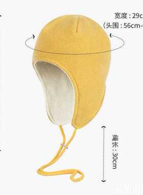 秋冬护耳包头睡帽摇粒绒面料可调节卡扣居家睡眠户外出行防寒帽子