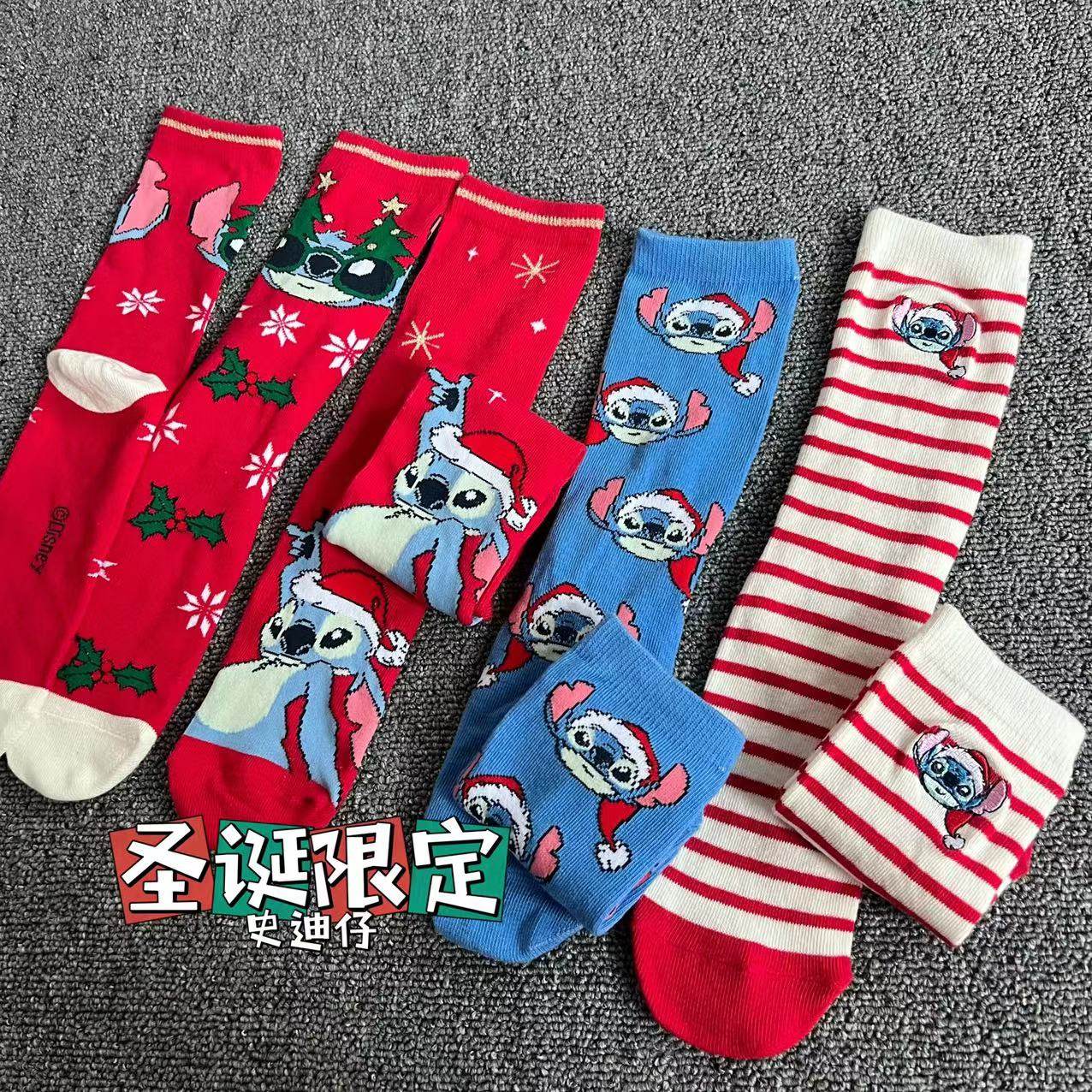 出口国外迪斯尼 Disney史迪仔儿童纯棉袜子 中筒四季厚度女孩子男,淘宝优惠券,粉丝福利购,淘宝优惠卷