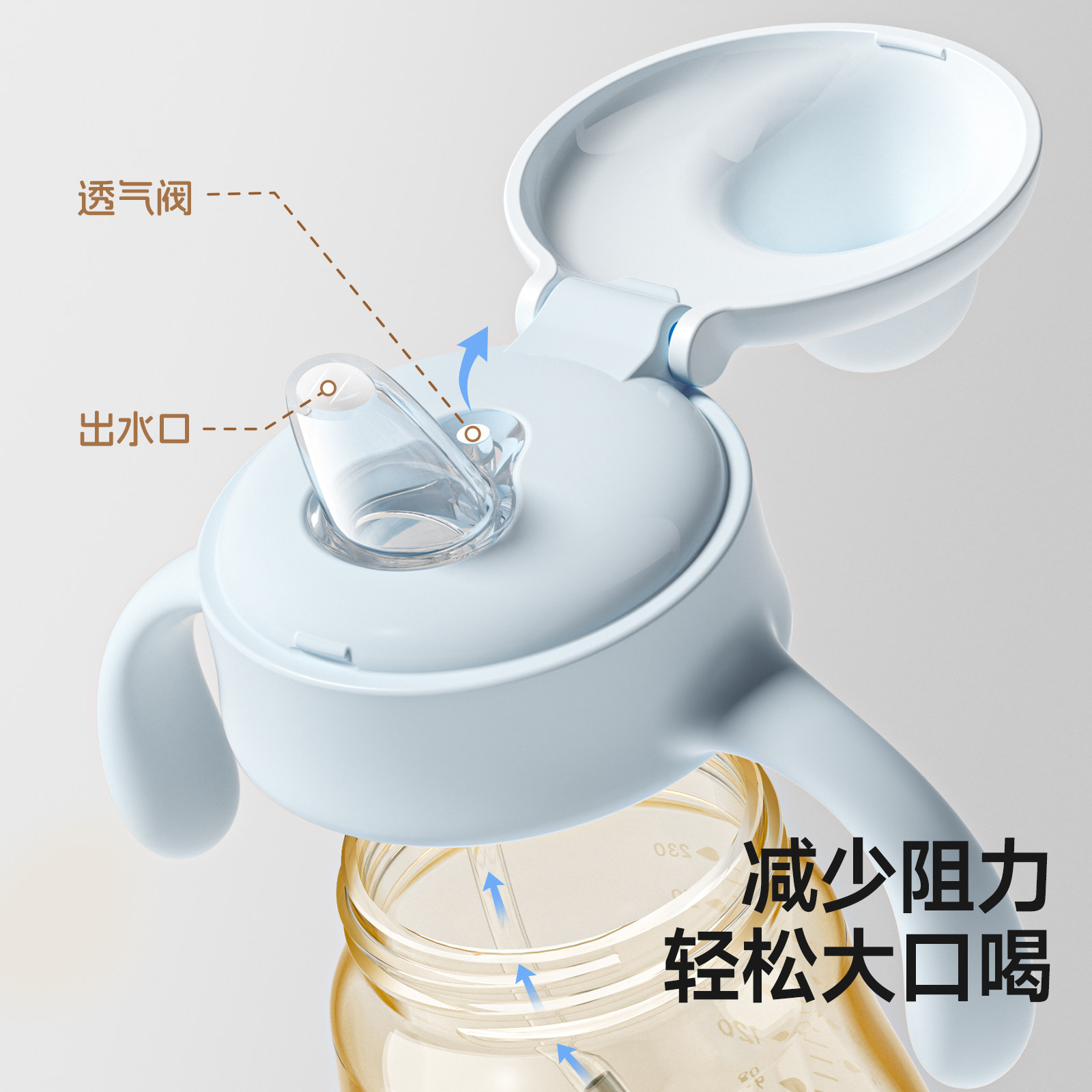 小土豆婴儿学饮鸭嘴杯6个月以上1岁喝水防呛PPSU牛奶杯宝宝奶瓶,淘宝优惠券,粉丝福利购,淘宝优惠卷