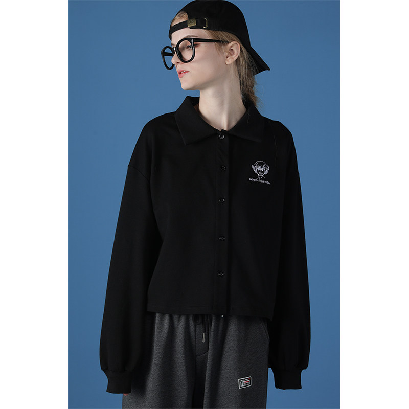 2020新款灰色高腰短款宽松bf风卫衣 佐贝卡卫衣/绒衫