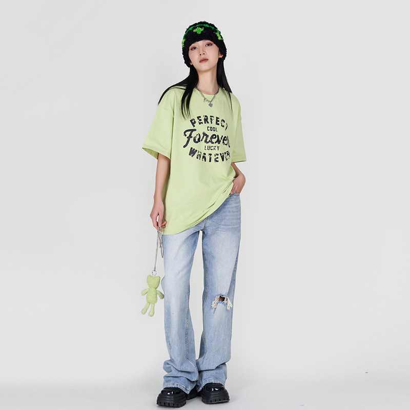 240g纯棉zuobeika潮牌绿色美式t恤 佐贝卡T恤