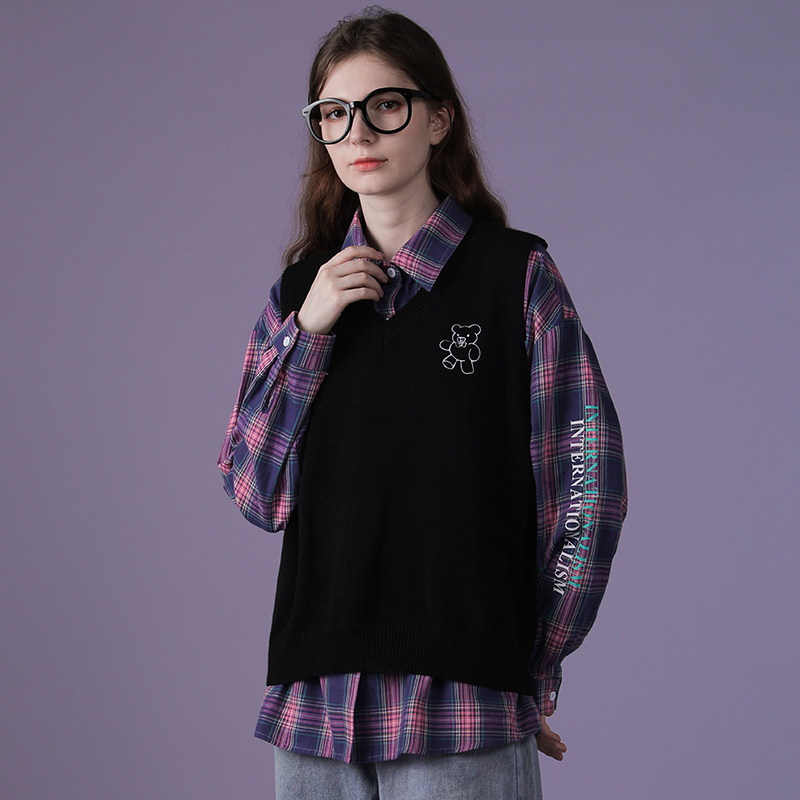 2020新款紫色格子设计感小众衬衫 佐贝卡衬衫