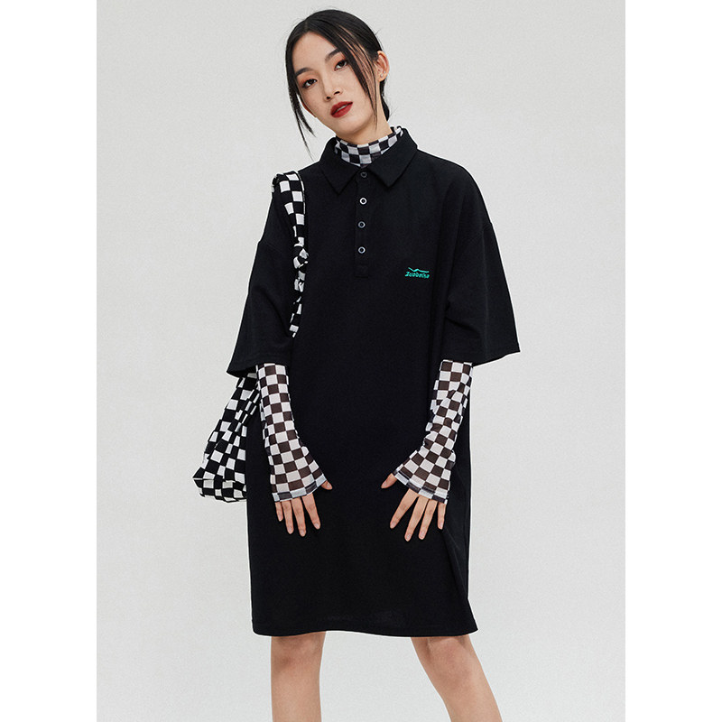 zuobeika潮牌黑色女夏休闲连衣裙 佐贝卡连衣裙