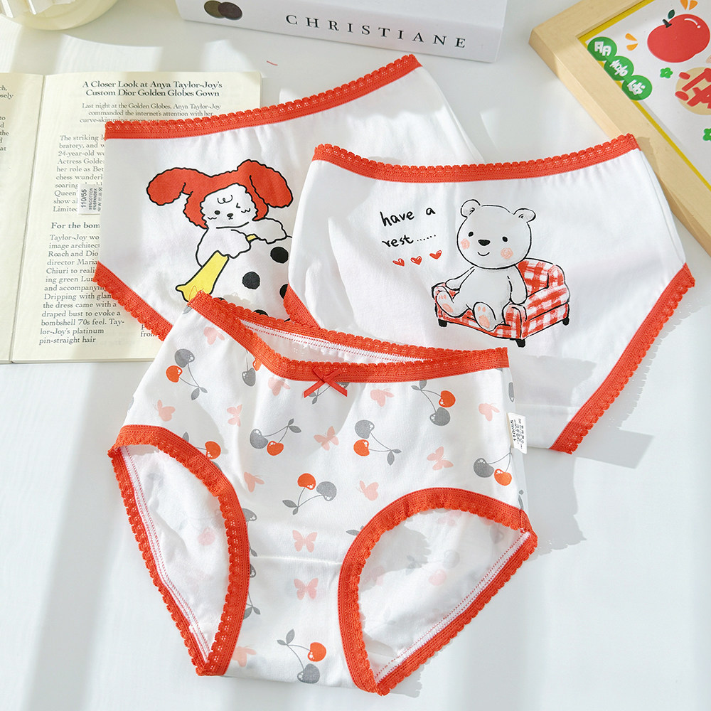 儿童内裤女童a类纯棉小熊宝宝裤衩小中大童三角短裤薄款不夹屁屁,淘宝优惠券,粉丝福利购,淘宝优惠卷