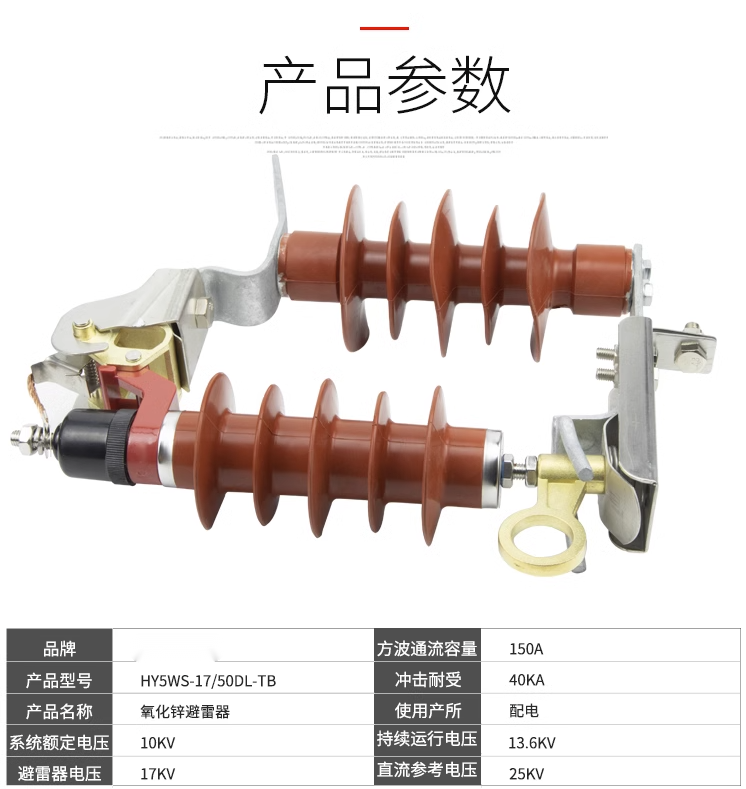 跌落式避雷器HY5WS-17/50TB-DL可拆卸式避雷器HY5WS-17/50DL-TB - 图1