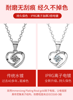 s999爱心项链女纯银潮轻奢小众
