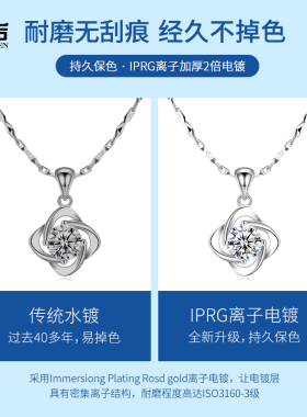 四叶草项链女锁骨链s925旗舰店