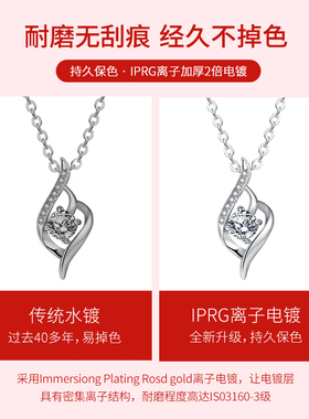 S999纯银项链女锁骨吊坠轻奢小众