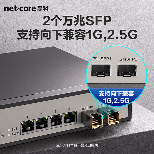 Puerto de red LEIKE 2.5G 4/8 + 10G 10G El puerto óptico SFP es compatible con el cable de seguridad de seguridad de Gigabit Home Cable NAS de alta velocidad NAS se puede usar para liberar GS6V2 de rack de caja débil