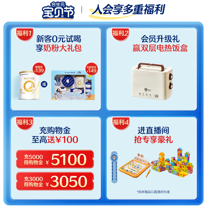 合生元乳铁派星天呵新国标幼儿配方牛奶粉3段700g 乳桥蛋白LPN