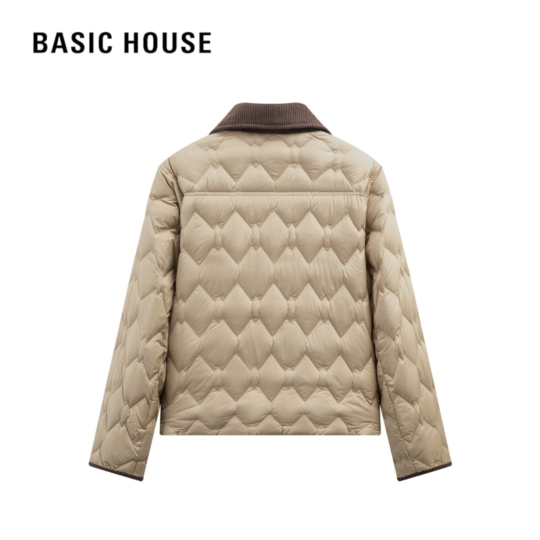 百家好时尚巴恩风百搭显瘦轻薄羽绒服女冬季新款撞色翻领时尚外套 - 图1