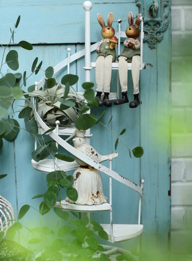 日式杂货复古铁艺家居水壶阶梯式