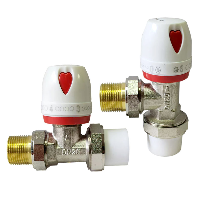 黄铜PPR温控阀暖气手动调节阀暖气片手轮角阀恒温DN25玉环高发3/4 - 图1