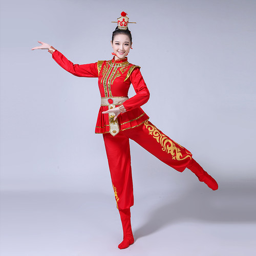 花木兰成人开场舞戏曲演出服腰鼓队舞台打鼓服装女戏服古装表演服 - 图2