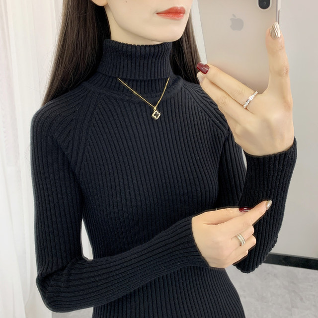Turtleneck sweater women's new slim fit pullover bottoming shirt