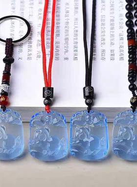 蓝水晶吊坠十二生肖本命年时尚仿水晶礼物男女情侣吉祥物