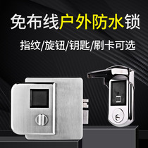 ZUCON Ancestral outdoor waterproof Wired Courtyard Lock Access Control Electric Control Lock Iron Door Lock Wireless Fingerprint Outdoor Lock