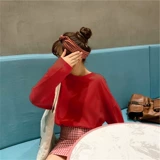 Демисезонный приятный телу утепленный лонгслив, в западном стиле, свободный крой