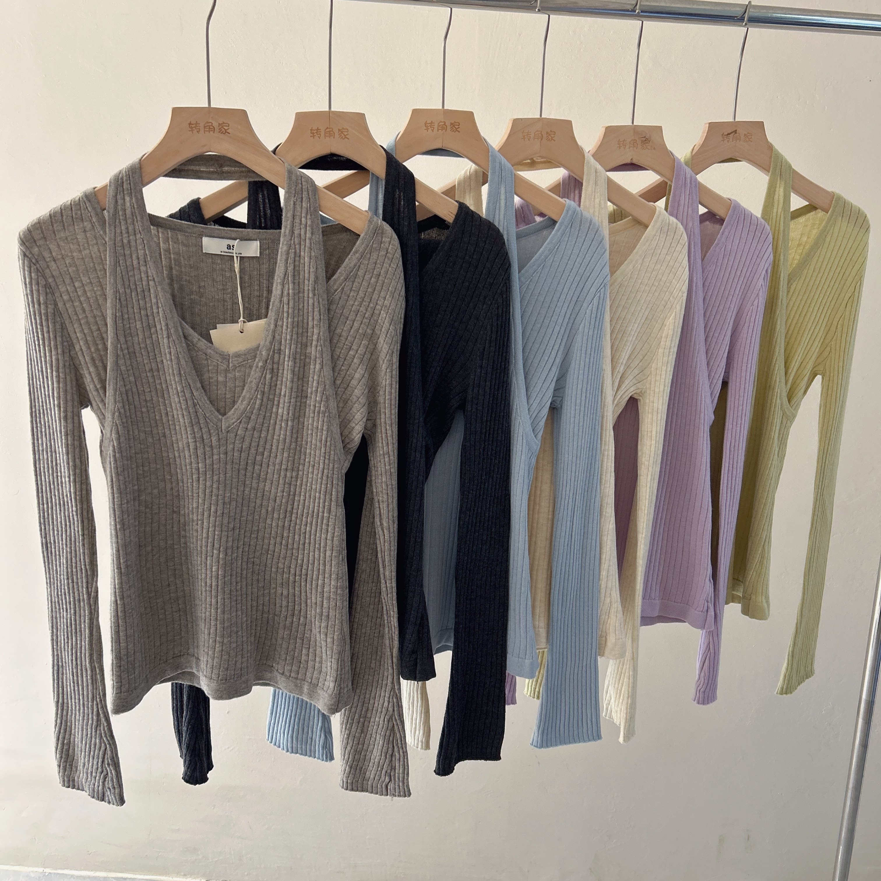 V领2026年春季挂脖假两件针织简约时尚小衫修身显瘦含羊毛,淘宝优惠券,粉丝福利购,淘宝优惠卷