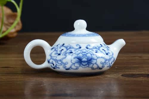 【雅诚】青花陶瓷高档半手工古韵大如意茶壶 高温瓷釉中彩泡茶壶 - 图0