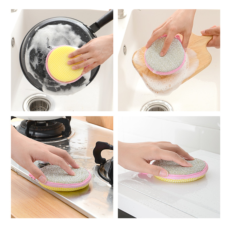 刷洗碗海绵块厨房不易沾油刷锅神器家用清洁用品双面百洁布魔力擦 - 图1