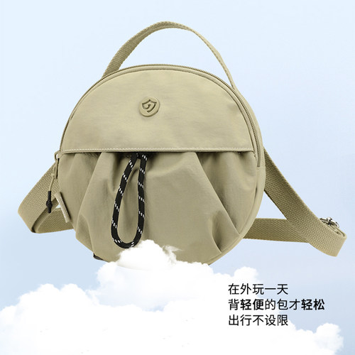 2025新款圆饼包女包斜挎包轻便尼龙多隔层女士手拎逛街小包帆布包 - 图1