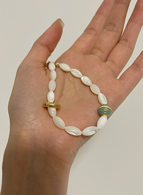 Ojala原创贝壳景泰蓝乾坤圈手串设计师款饰品手链哪吒敖丙手环