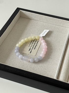 Ojala原创设计天然8mm摩根石白玛瑙手串新中式手链温柔国风