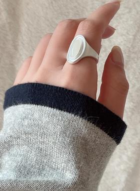 Ojala磨砂高级感戒指轻奢复古风小众开口可调节文艺时尚