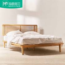 Matchiffel Nordic Vines Vine-Made Art Solid Wood Bed Folk Hotel Apartments Creative Furniture Rattan Beds