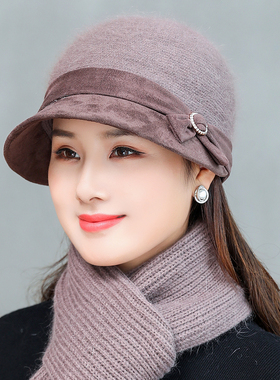 帽子女冬季加厚保暖毛线帽渔夫帽