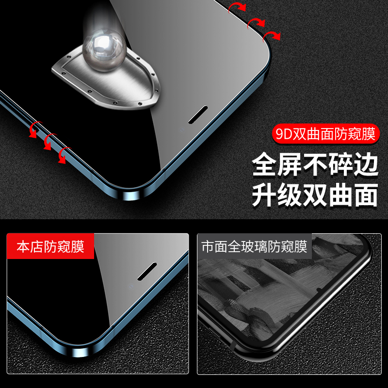 适用苹果14钢化膜iPhone14ProMax防窥14手机14pro防偷窥12x防窥屏13Pro挡窥保护ip14全屏pm新款11抗蓝光plus