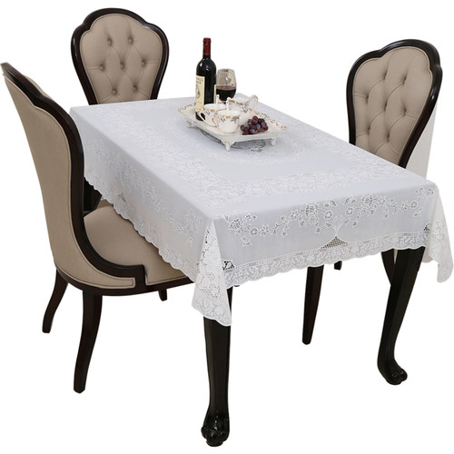 日本进口防水桌布蕾丝pvc餐桌布防水防滑长方形茶几桌布塑料台布 - 图3