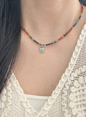 民族风新中式非洲松项链小众串珠