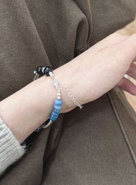 小众白水晶拼接手链女S925银手串