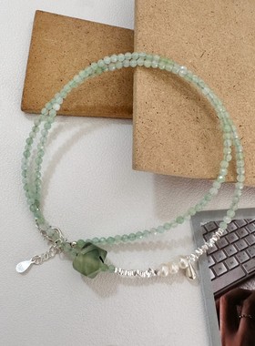 超仙天然石韩国通体颈链碎银子