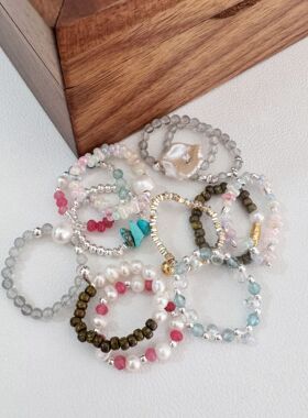 猫眼石水滴彩虹不掉色纯银指环