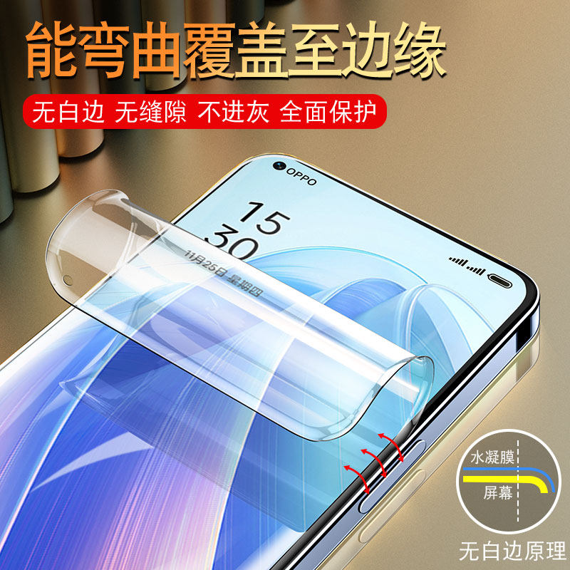 适用oppoReno7钢化水凝膜Reno8Pro手机4SE原装oppo6防窥opopreno5k软膜oppreno5opporenoz3贴膜 ...