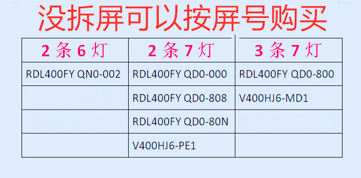 适用酷开40K5N 40K5C 40K6C 40K5D 40X6灯条屏RDL400FY QD0-806 - 图0