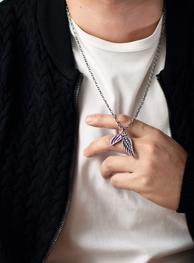 INS带项链小众钛钢不掉色卫衣