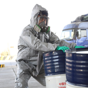 杜邦Tychem F级防护服连体全身带帽化学隔离衣喷漆防喷溅劳保服