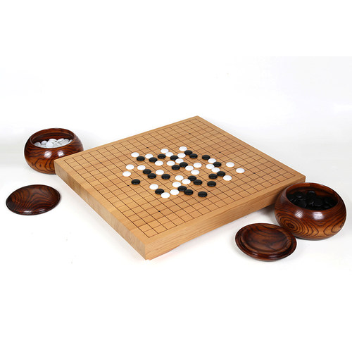 围棋套装 4cm新榧木实木拼木刻线围棋盘搭配枣木围棋罐云字牌云子 - 图3