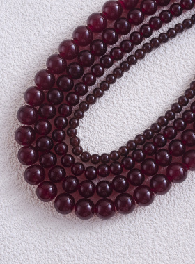 红色简约仿珍珠短项链