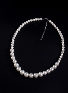 复古仿珍珠渐变大小塔珠链